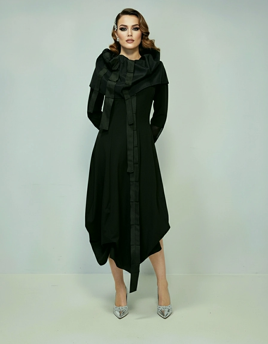 Haljina EVELYX – crna avangardna elegancija