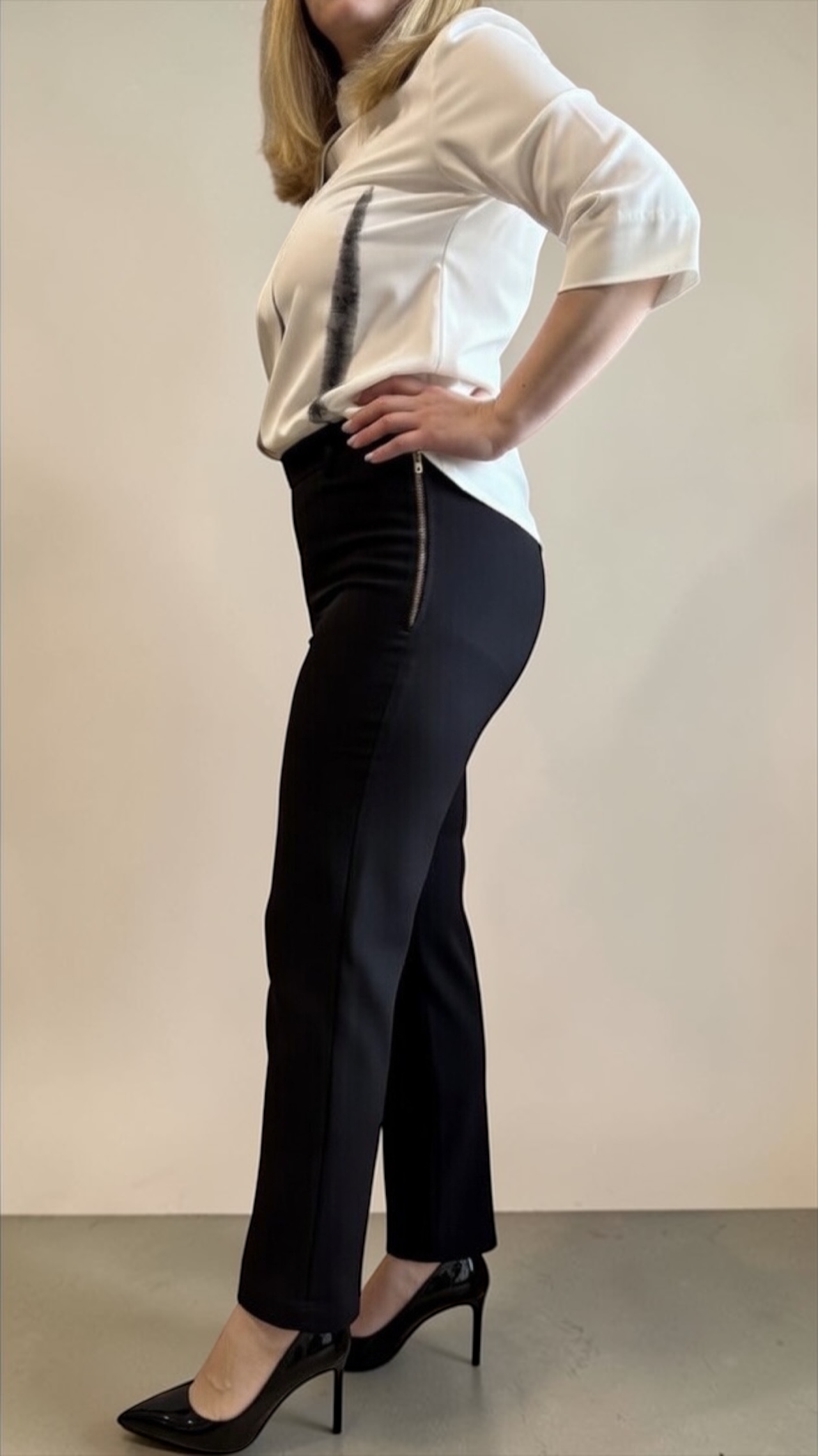elegantne hlače visokog struka slim kroj