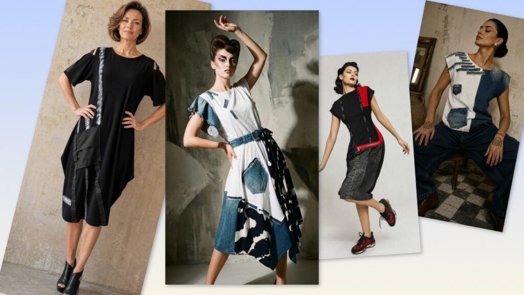 Ženski outfiti u prepoznatljivom Lagenlook Kuky Design stilu s bogatim strukturiranim slojevima, hrvatski dizajn