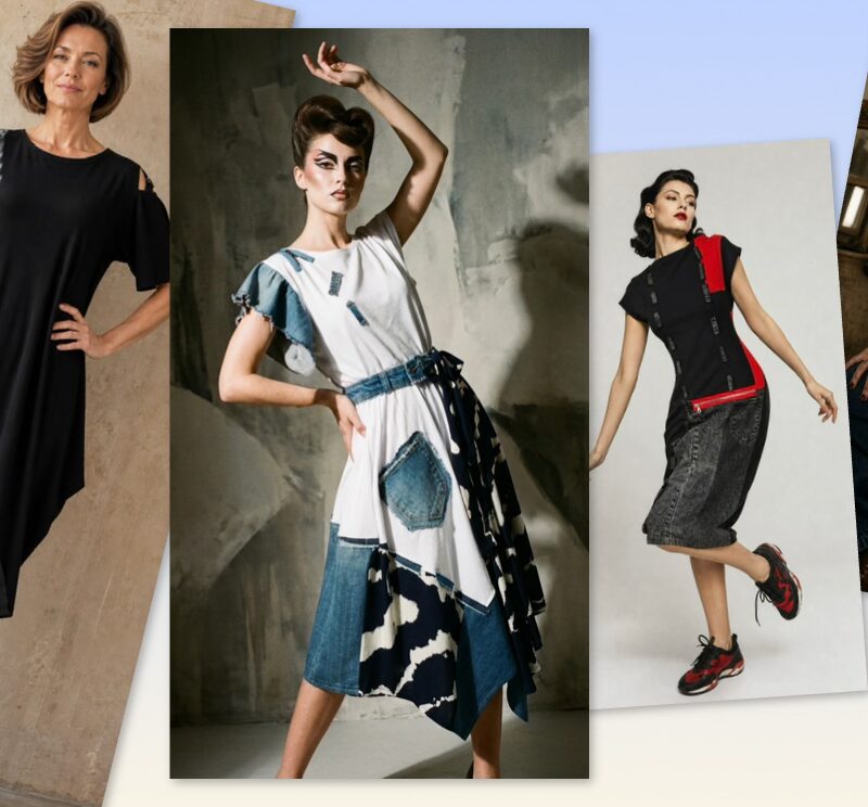 Ženski outfiti u prepoznatljivom Lagenlook Kuky Design stilu s bogatim strukturiranim slojevima, hrvatski dizajn