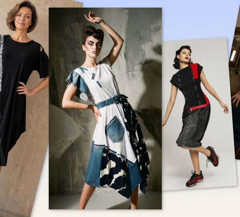 Ženski outfiti u prepoznatljivom Lagenlook Kuky Design stilu s bogatim strukturiranim slojevima, hrvatski dizajn
