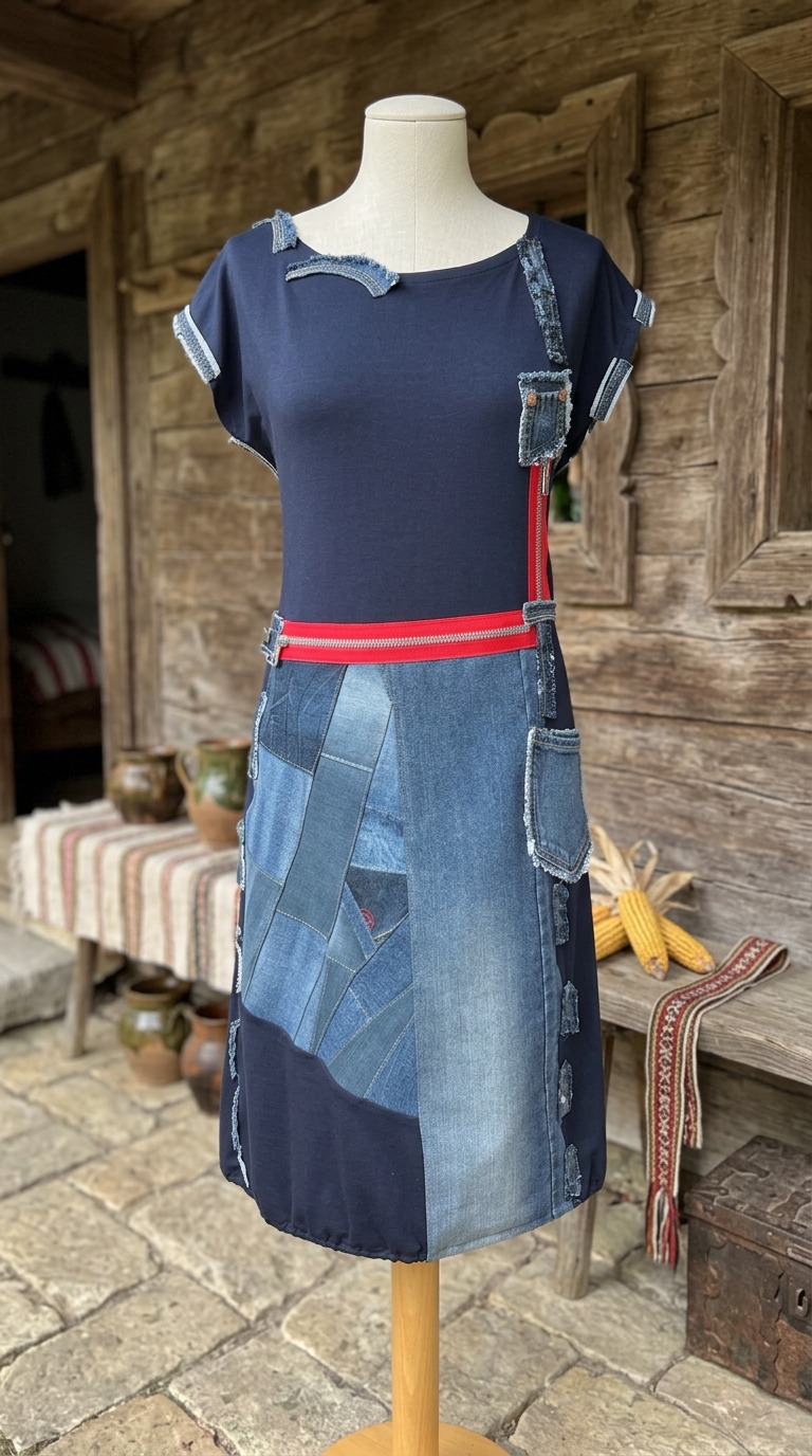Haljina RUSTIKA | Patchwork traper haljina | Kuky Design